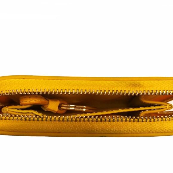 Tory Burch Robinson Mini Yellow Coin Purse - Picture 5 of 7